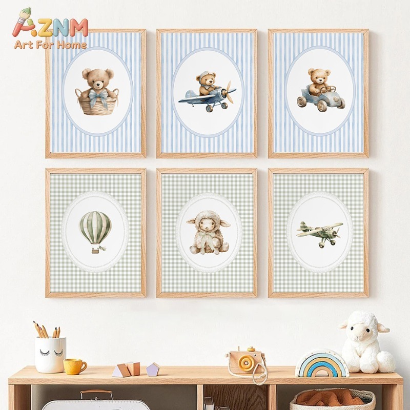 Baby Nursery Furniture Sets - Set di 6 Stampe su Tela