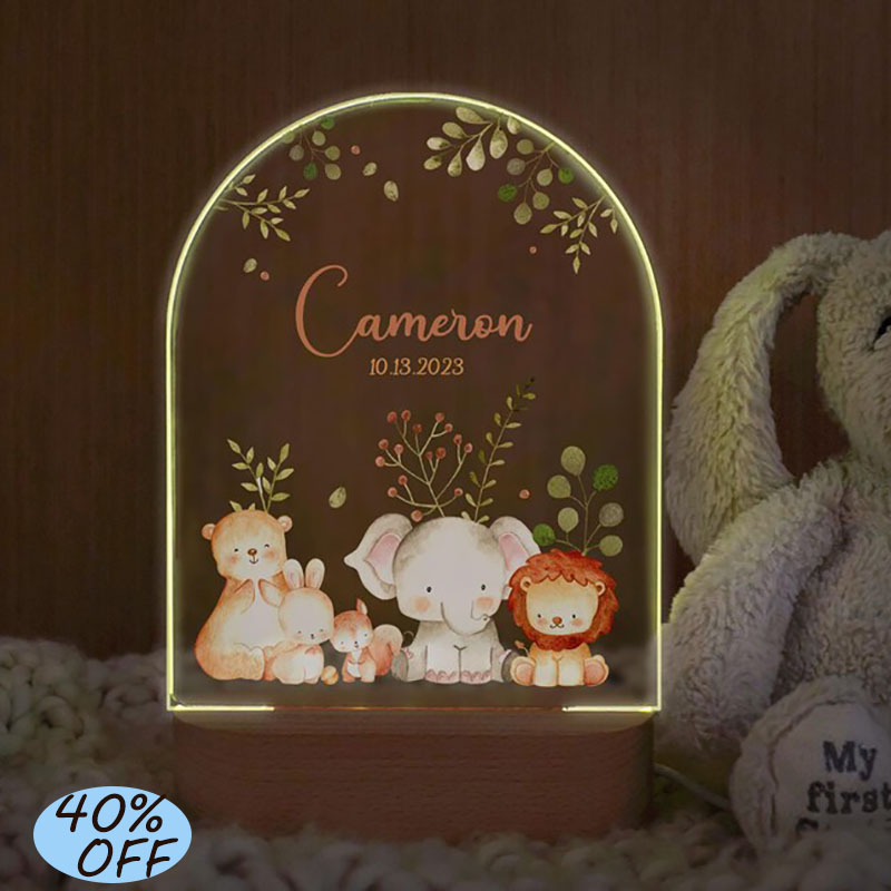 Baby Nursery Light - Nome personalizzato Luce notturna per bambini