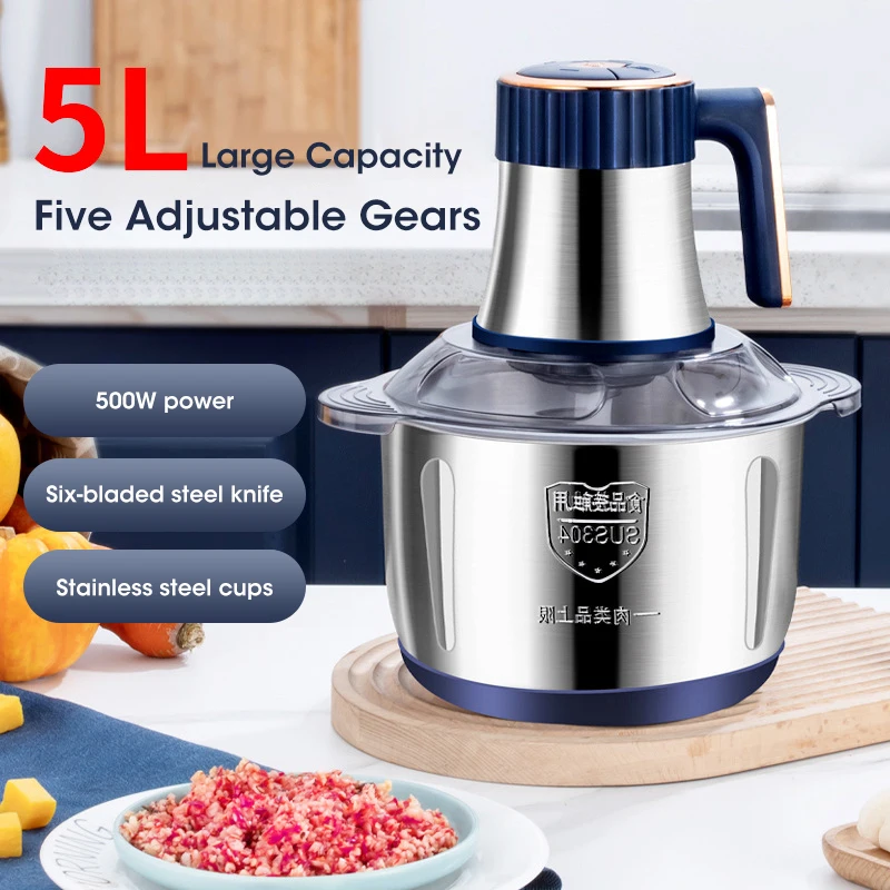 Baby Food Processor - Tritacarne Elettrico da 5L in Acciaio