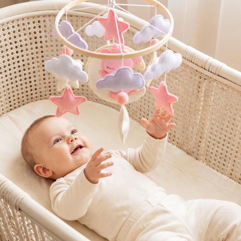 Baby Nursery Equipment - 1 Pezzo Carillon Mobile in Legno