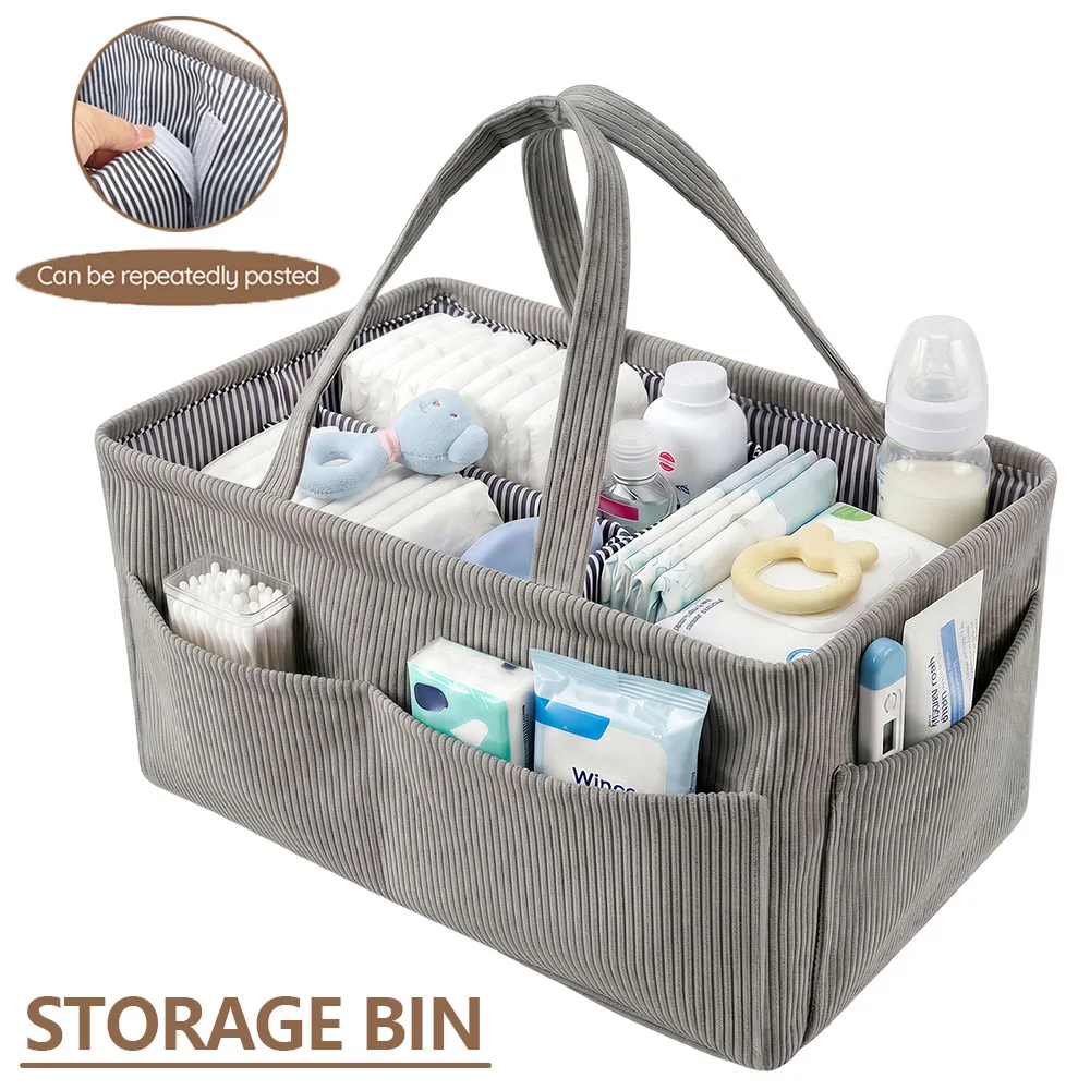 Baby Nursery Bags - Organizzatore pieghevole in velluto a coste