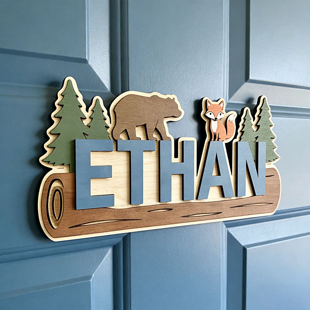 Baby Nursery Usa - Targa in Legno Personalizzata con Nome