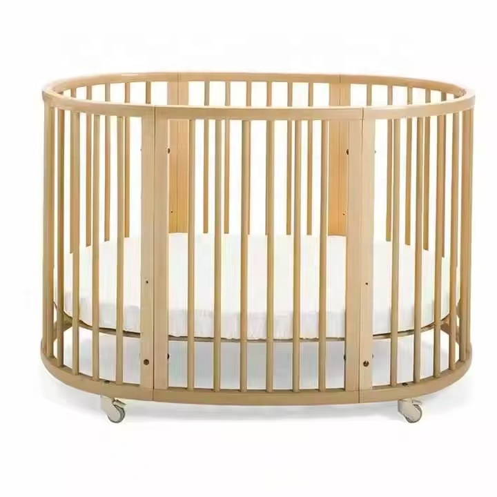 Baby Nursery Furniture Sets - Culla in legno ovale convertibile 3