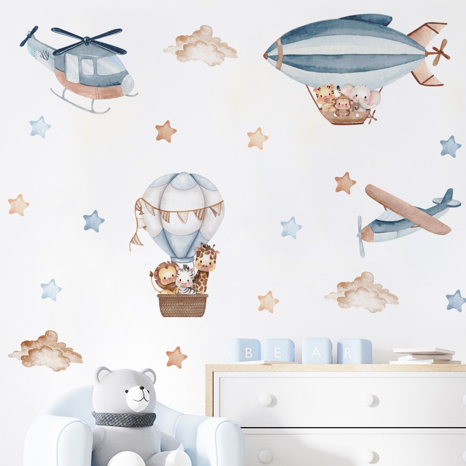 Baby Nursery Things - Animali dell'acquerello Palloncino ad aria calda