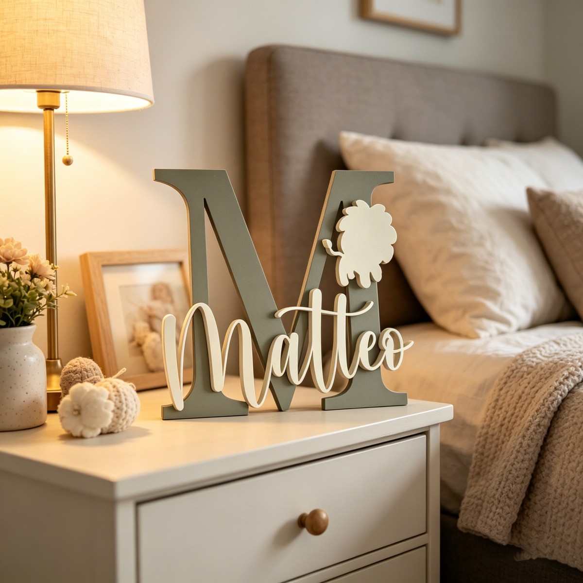 Baby Nursery Usa - 1 Pezzo Targa in Legno Personalizzata
