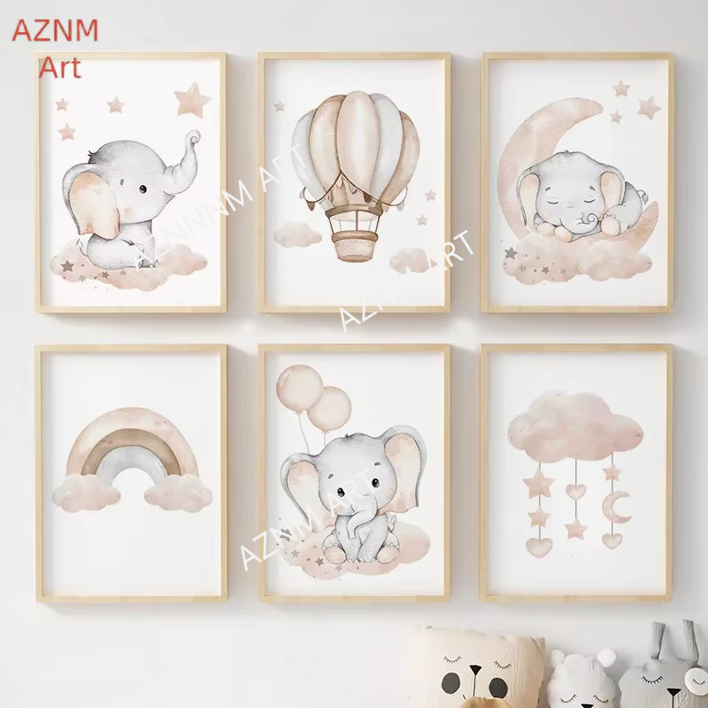 Poster con elefante, palloncin - Baby Nursery Things recensione e prezzo
