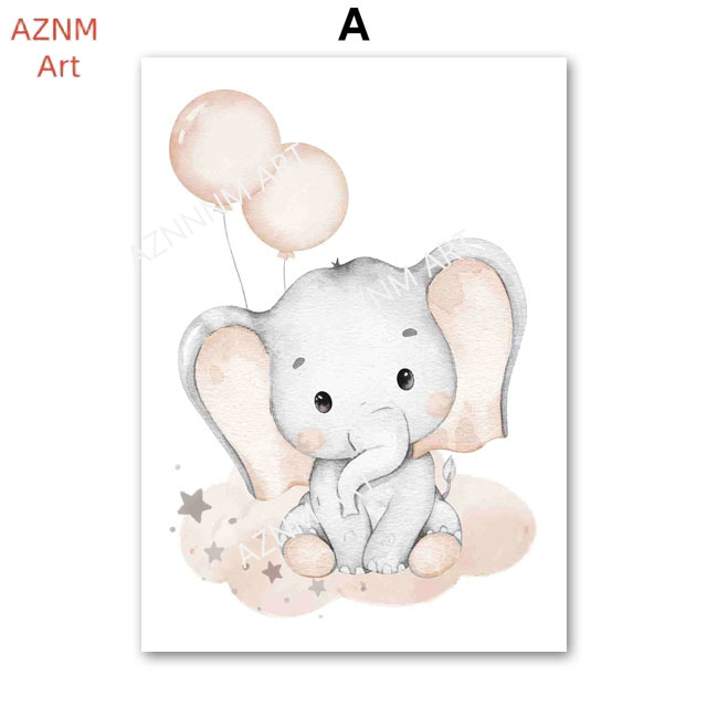 Poster con elefante, palloncin - Baby Nursery Things recensione e prezzo