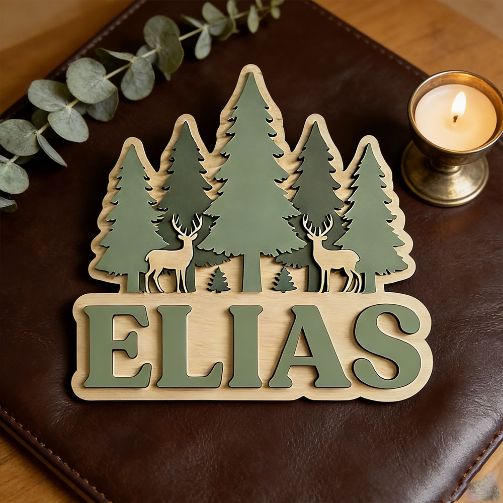 Targa Personalizzata in Legno  - Baby Nursery Forest Theme recensione e prezzo