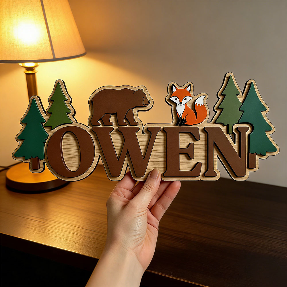 Targa Personalizzata in Legno  - Baby Nursery Forest Theme recensione e prezzo