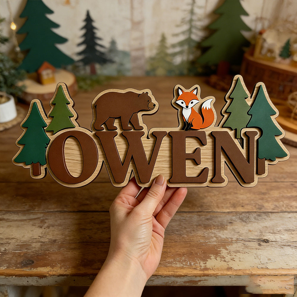Targa Personalizzata in Legno  - Baby Nursery Forest Theme recensione e prezzo