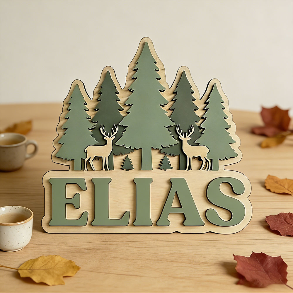 Insegna in Legno Personalizzat - Baby Nursery Forest Theme recensione e prezzo
