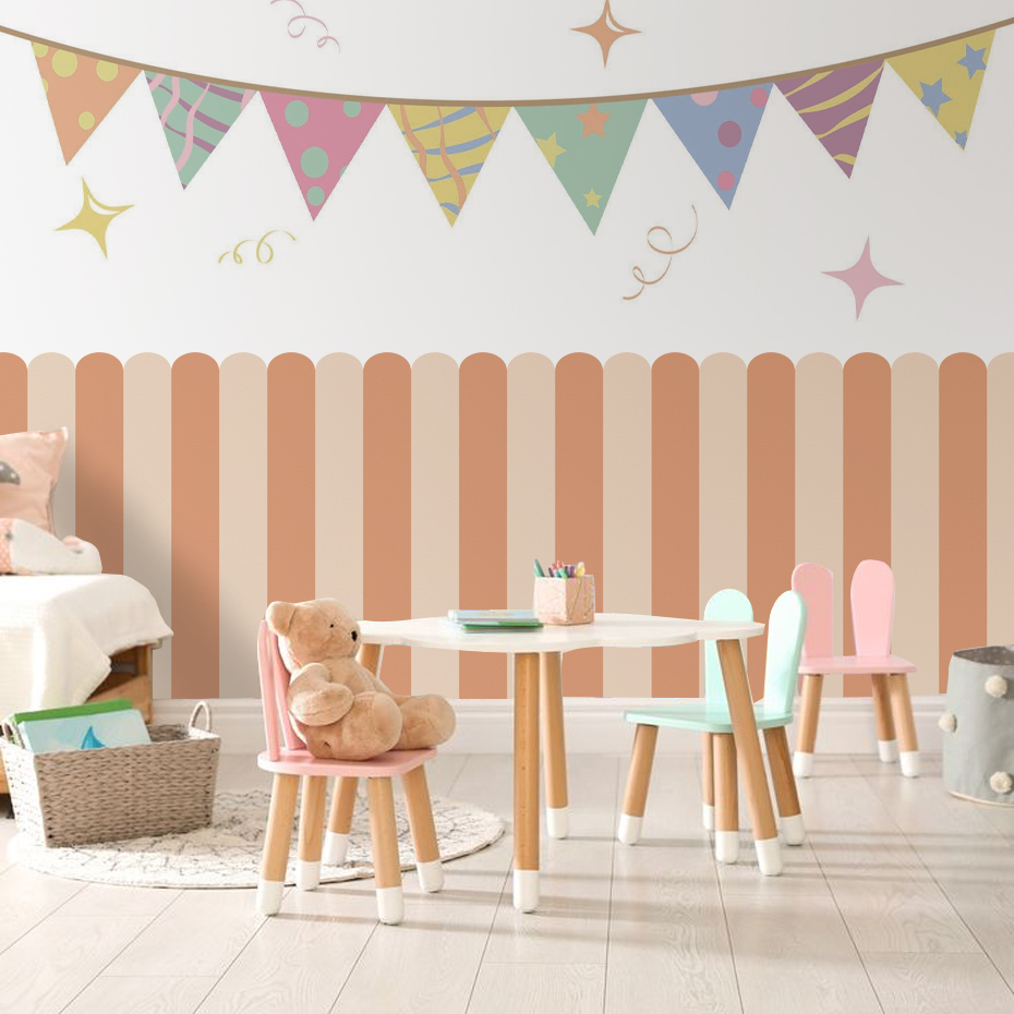 Carta da parati ad arco a stri - Baby Nursery Wall recensione e prezzo